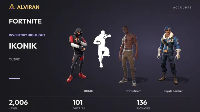 FORTNITE · Level 2006 · IKONIK, Travis Scott, Royale Bomber