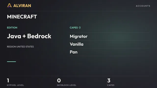 MINECRAFT · Level 1 · Migrator, Vanilla, Pan