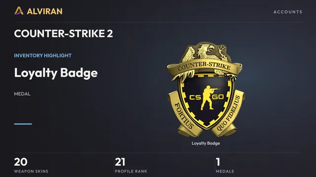 COUNTER-STRIKE 2 · Level 21 · Loyalty Badge
