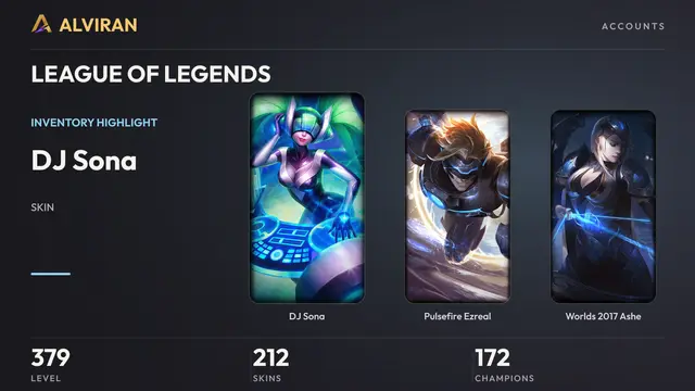 LEAGUE OF LEGENDS · Level 379 · DJ Sona, Pulsefire Ezreal, Worlds 2017 Ashe