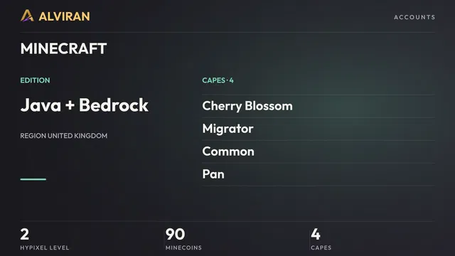 MINECRAFT · Level 2 · Cherry Blossom, Migrator, Common, Pan