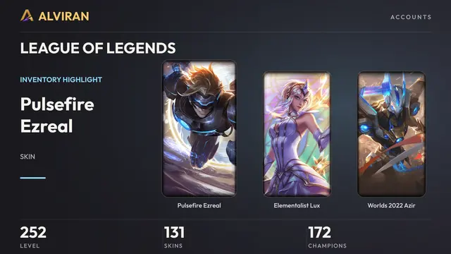 LEAGUE OF LEGENDS · Level 252 · Pulsefire Ezreal, Elementalist Lux, Worlds 2022 Azir