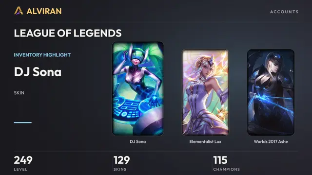 LEAGUE OF LEGENDS · Level 249 · DJ Sona, Elementalist Lux, Worlds 2017 Ashe