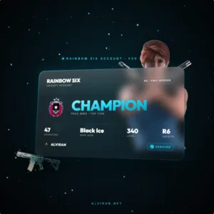 R6-Account-Vorschau mit Champion-Rang und Black Ice