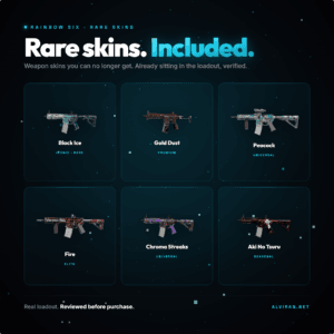 Beispiel eines R6-Accounts mit sichtbaren Black-Ice- und Gold-Dust-Skins