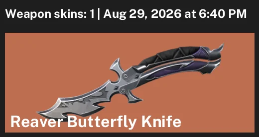 Valorant account inventory for LVL 37 · Reaver Butterfly Knife