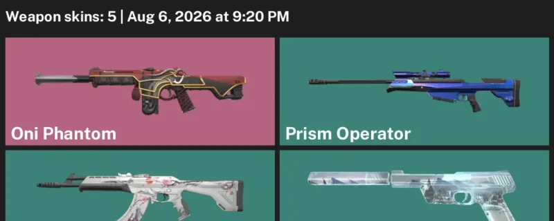 Valorant account inventory for LVL 33 · Oni Phantom & Prism Operator & 5 Skins Oni Phantom
