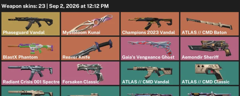 Valorant account inventory for LVL 98 · Reaver Knife & Cmd Vandal