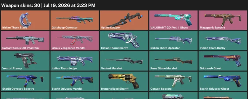 Valorant Accounts listing: LVL 86 · Iridian Thorn Blade & Spline Dagger · 30 Skins - Bronze 3, 30 skins
