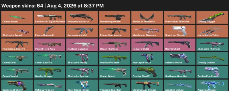 Valorant account inventory for LVL 200 · Reaver Karambit & Overlay Dagger