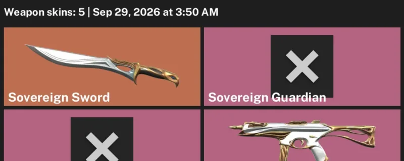 Valorant account inventory for LVL 3 · Sovereign Sword & Sovereign Ghost