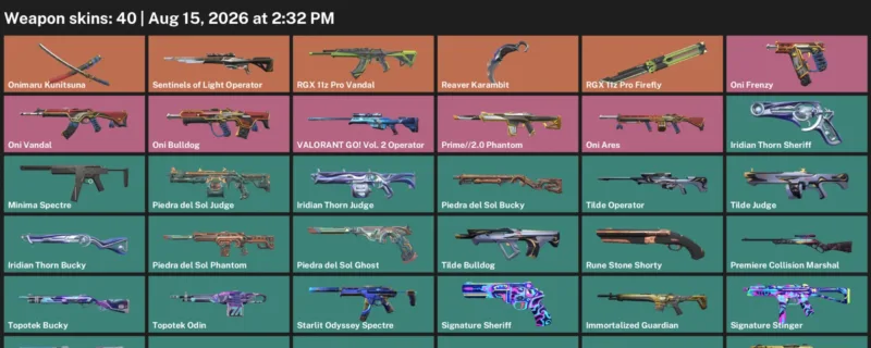 Valorant account inventory for LVL 58 · Reaver Karambit & Oni Ares