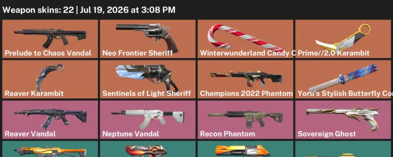 Valorant Accounts listing: LVL 118 · Prime//2.0 Karambit & Reaver Karambit · 22 Skins - Gold 1, 22 skins
