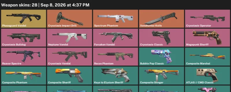 Valorant account inventory for LVL 151 · Xenohunter Knife & Blush Operator