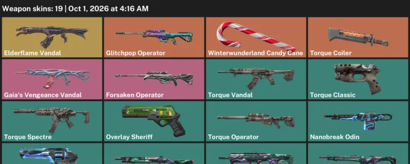 Valorant account inventory for LVL 53 · Elderflame Vandal & Glitchpop Operator