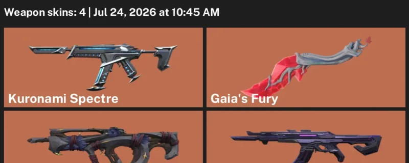 Valorant Accounts listing: LVL 17 · EX.O Vandal & Gaia's Fury · 4 Skins - Unranked, 4 skins