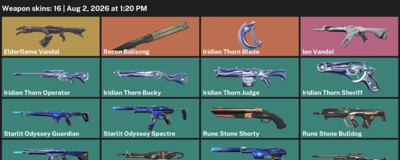 Valorant account inventory for LVL 31 · Elderflame Vandal & Ion Vandal