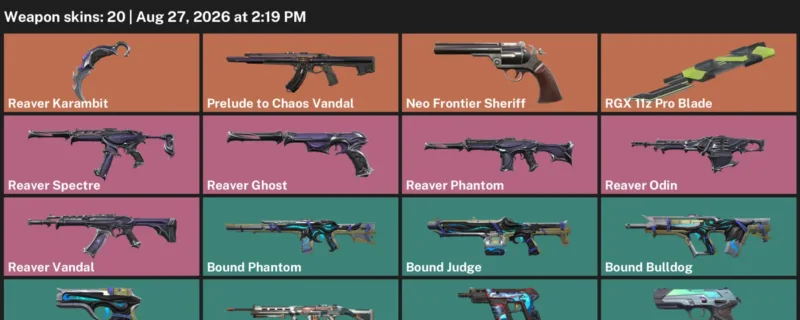 Valorant account inventory for LVL 68 · Reaver Karambit & RGX 11z Pro Blade & 20 Skins Reaver Karambit