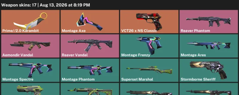 Valorant account inventory for LVL 37 · 2.0 Karambit & Reaver Phantom