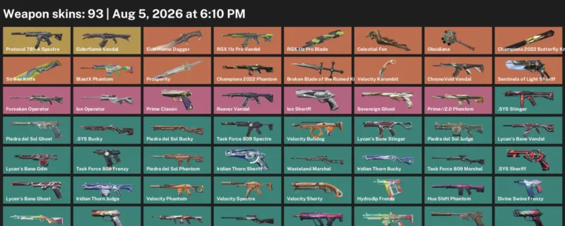 Valorant account inventory for LVL 130 · Champions 2022 Butterfly Knife & RGX 11z Pro Blade