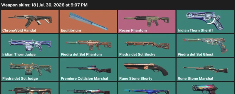 Valorant Accounts listing: LVL 25 · ChronoVoid Vandal & Equilibrium · 18 Skins - Iron 3, 18 skins