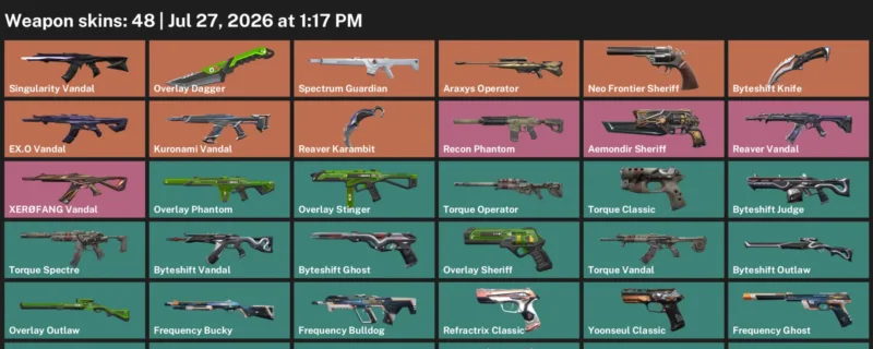 Valorant Accounts listing: LVL 79 · Byteshift Knife & Overlay Dagger · 48 Skins - Silver 3, 48 skins