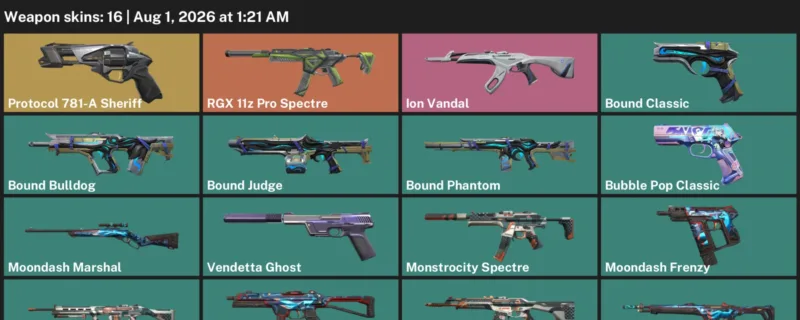 Valorant account inventory for LVL 94 · Ion Vandal & Bound Phantom