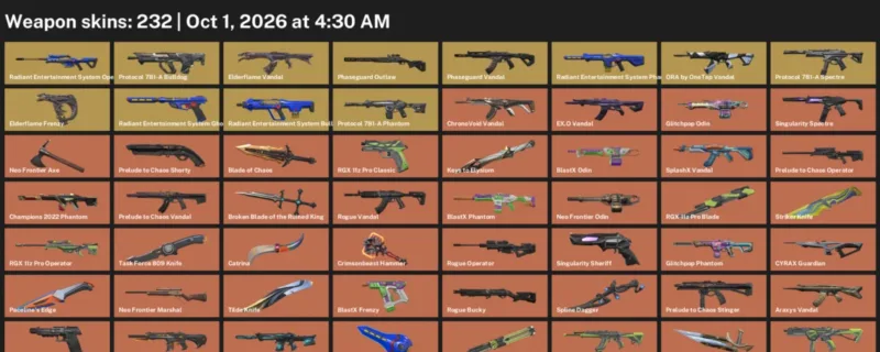 LVL 171 · .SYS Melee & Blade of Chaos · 232 Skins