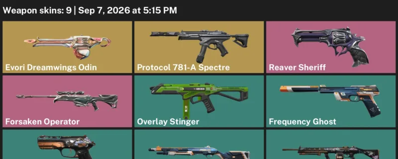 Valorant account inventory for LVL 22 · Reaver Sheriff & Forsaken Operator