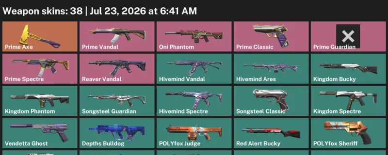 Valorant Accounts listing: LVL 55 · .EXE Ghost & .EXE Judge · 38 Skins - Platinum 1, 38 skins