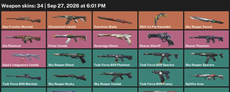 Valorant account inventory for LVL 83 · Overdrive Blade & RGX 11z Pro Karambit