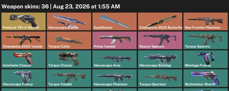 Valorant account inventory for LVL 116 · Champions 2025 Butterfly Knife & Celestia Operator