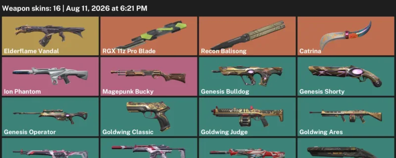 Valorant account inventory for LVL 51 · RGX 11z Pro Blade & Elderflame Vandal