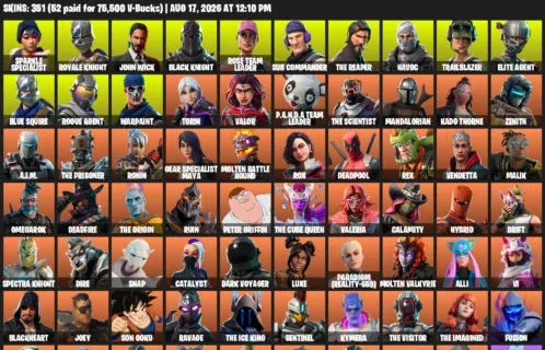 Fortnite account inventory for LVL 2845 - Sparkle Specialist - Royale Knight - 351 Outfits