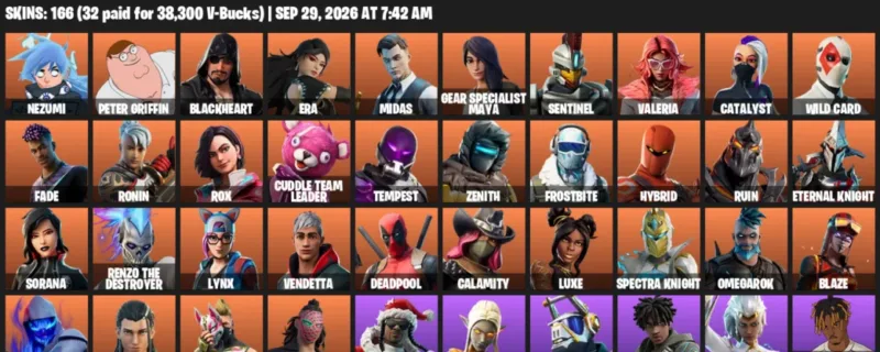 Fortnite account inventory for Nezumi - Peter Griffin - 120 Outfits