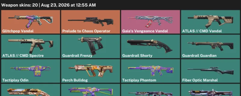 Valorant account inventory for LVL 31 · Glitchpop Vandal & Cmd Vandal