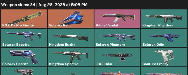 Valorant account inventory for LVL 75 · Kingdom Phantom & Kingdom Bucky