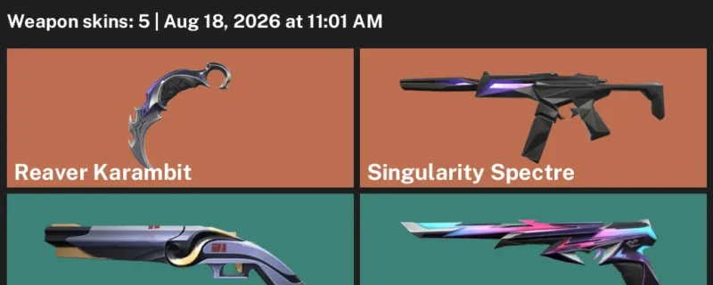Valorant account inventory for LVL 115 · Reaver Karambit & Nanobreak Sheriff