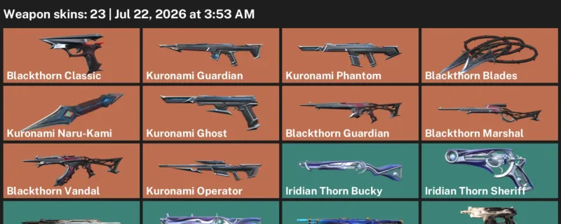 Valorant Accounts listing: LVL 30 · Blackthorn Blades & Blackthorn Classic · 23 Skins - Silver 1, 23 skins