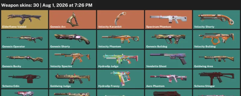 Valorant account inventory for LVL 156 · Velocity Karambit & Elderflame Vandal