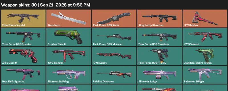 Valorant account inventory for LVL 85 · Task Force 809 Knife & Sys Vandal