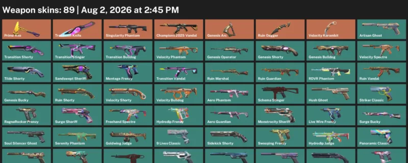 LVL 454 · Ruin Dagger & Transition Knife · 89 Skins