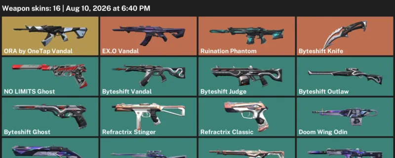 Valorant account inventory for LVL 38 · Byteshift Knife & Byteshift Vandal
