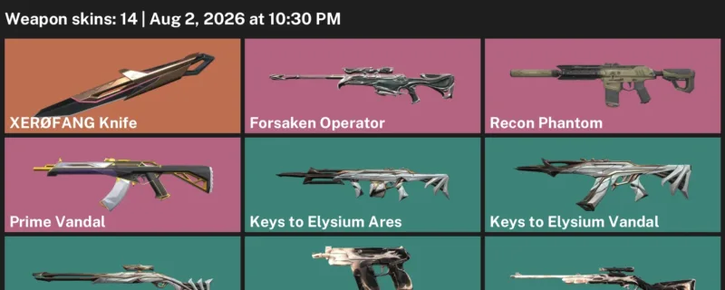 Valorant account inventory for LVL 31 · XerØFang Knife & Forsaken Operator