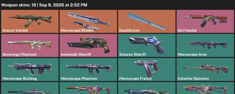 Valorant account inventory for LVL 83 · Aemondir Sheriff & Araxys Vandal & 19 Skins Aemondir Sheriff