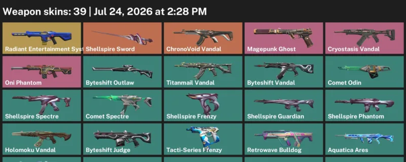 Valorant Accounts listing: LVL 43 · Shellspire Sword · 39 Skins - Bronze 1, 39 skins