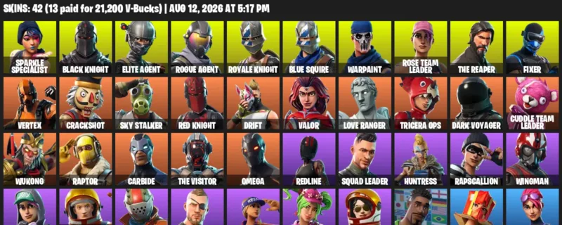 Fortnite account inventory for LVL 1014 - Sparkle Specialist - Black Knight - 42 Outfits
