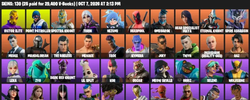 Fortnite account inventory for Victor Elite - Point Patroller - 120 Outfits