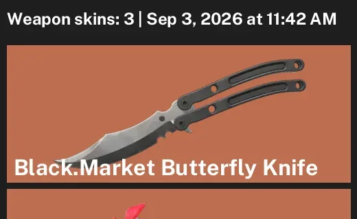 Valorant account inventory for LVL 30 · Ion Vandal & Black.Market Butterfly Knife