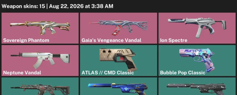 Valorant account inventory for LVL 212 · Neptune Vandal & Gaia's Vengeance Vandal